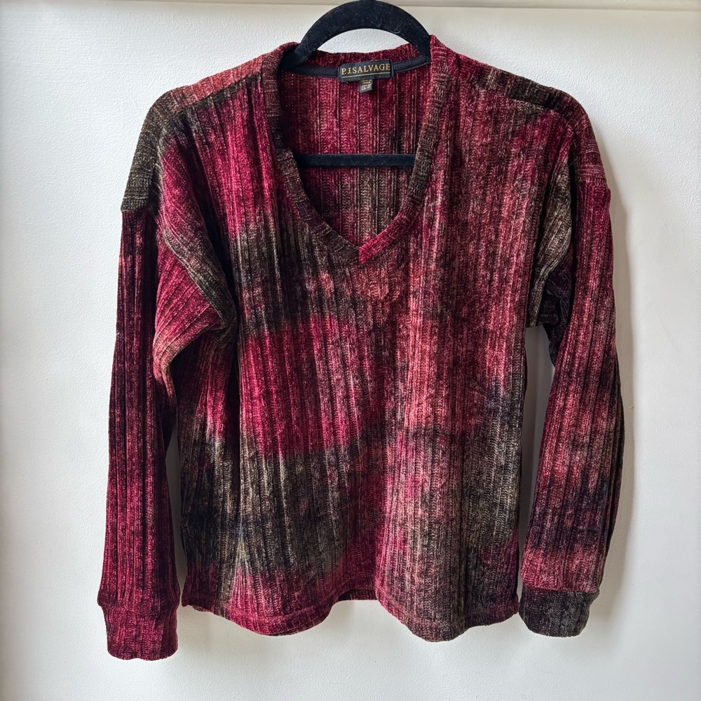 ₽💙2/$40💙P.J. Salvage Women's Ribbed Cozy V Neck Long Sleeve Sweater Size XS